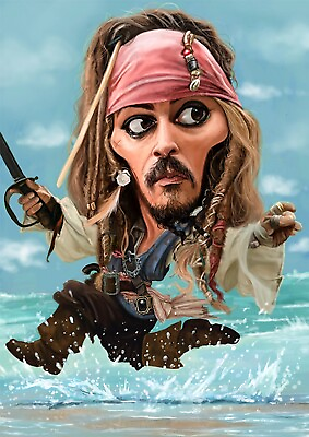 #ad Captain Jack Sparrow Licensed Limited Edition Giclee Canvas Rich Conley with COA $280.00