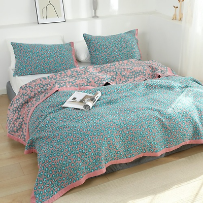 #ad 1PCS Cotton Muslin Towel Blanket Soft Throw Plaid Sofa Travel Bedding Bedspread AU $174.43