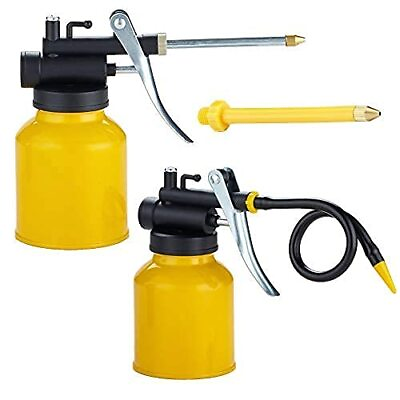 #ad Junchi 2 Pack Metal Yellow Pump Oil CAN with 3 Spouts $19.05