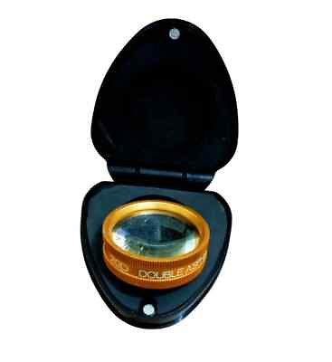 #ad 20D Double Aspheric Diagnostic Lens Golden Color IN BLACK BOX $23.76