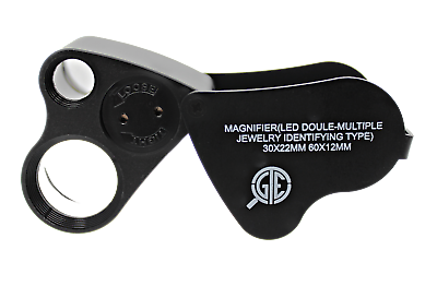 #ad 30X 60X Illuminated Jewelers Eye Loupe Foldable Magnifier Bright LED Light Gold $12.69