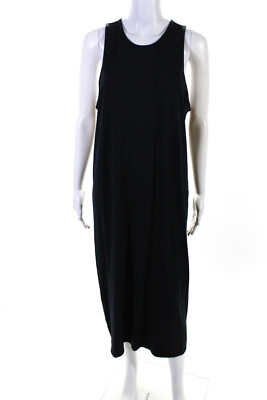 #ad Joie Womens Cotton Jersey Knit Mid Calf Sleeveless Tank Dress Black Size L $42.69