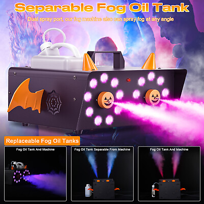 #ad 1500W Fog Smoke Machine DMX 18 LED RGB Light Effects Fog Smoke Light w Remote $53.99