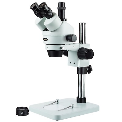 #ad AmScope 7X 90X Zoom Trinocular Stereo Microscope with Table Pillar Stand $372.99