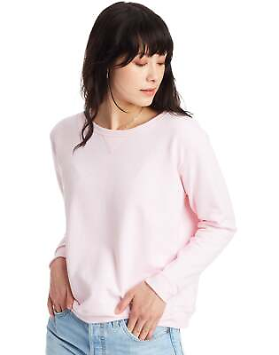 #ad Women#x27;s Crewneck Sweatshirt Hanes ComfortSoft EcoSmart Fleece Ribbed Hem Cuffs $14.21