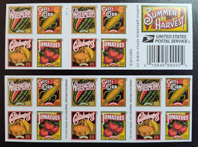 #ad SUMMER HARVEST Booklet of 20 Forever Stamps MNH #5007b $13.45