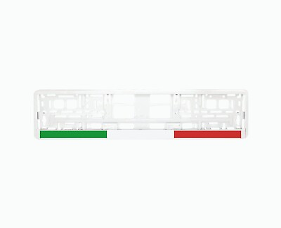 #ad 2x EU License Number Plate Frame Holder Surround White with the flag of Italy $30.00