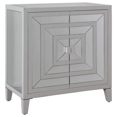 #ad Best Master Furniture Accent Cabinet 28quot;x16quot;x30quot; 2 Door MDF Metal Mirror White $177.80