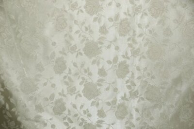 #ad Ivory brocade Jacquard fabric dress runner Satin Floral 58quot; wide per yard $10.99