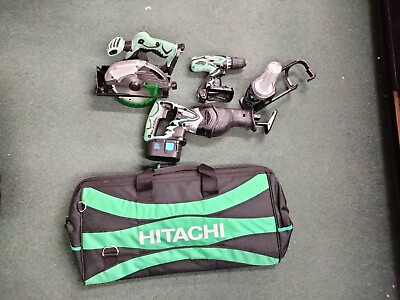 #ad Hitachi 4 Tool 18 Volt Lithium Ion Power Tool Kit 2 Bateries Charger $199.00