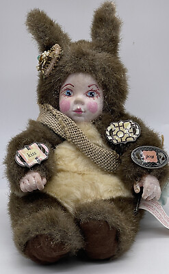 #ad OOAK Vintage Anne Geddes Baby Doll Long Tail 1998 Hand Painted Repurposed $19.99