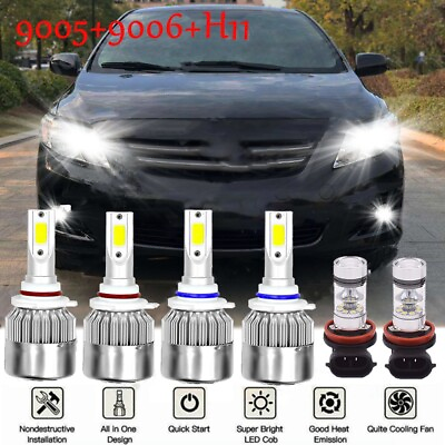 #ad For Toyota Corolla 2009 2010 2011 2012 2013 6x LED Headlight Hi LoFog Light Kit $26.99