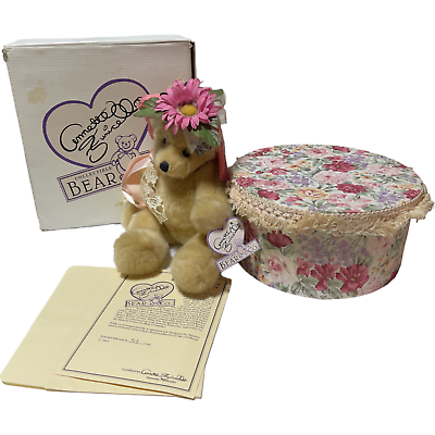 #ad Annette Funicello 14quot; Plush Collectible Bear Jointed Hat box Cottagecore Floral $74.88