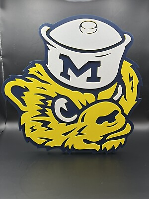 #ad Michigan Wolverines Logo Sign Display 3D Wall Desk Shelf Art $19.99