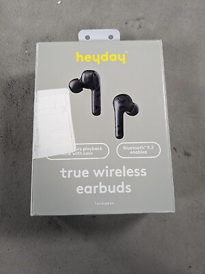 #ad Heyday True Bluetooth Wireless Earbuds Bluetooth 5.2 Enabled Black $14.98