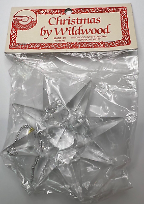 #ad RARE NOS BNIP VINTAGE CHRISTMAS BY WILDWOOD CLEAR MULTIPOINT STAR $34.95