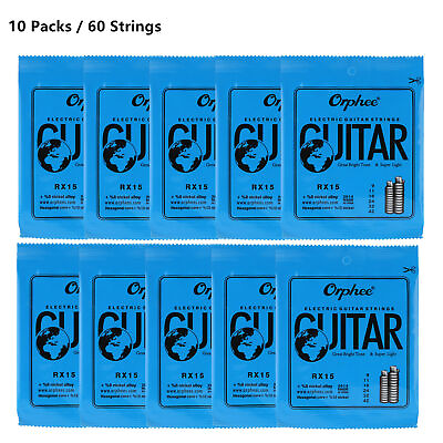 #ad 10 Sets of 6pcs Orphee RX15 Electric Guitar Strings .009 .042 Nickel Alloy W7G8 $15.97