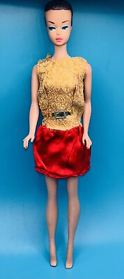 #ad Vintage Barbie Dressed Up PAK dress 1968 Golden Glory Brocade Material Variation $149.99