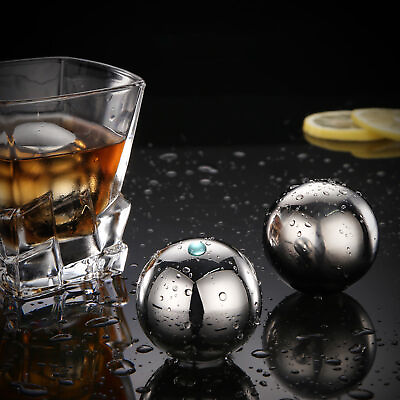 #ad 2pcs Ice Cube Reusable Rapid Cooling Wine Chilling Ice Ball Supplies Practical $15.92