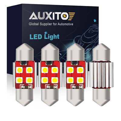 #ad AUXITO 4X 31MM LED INTERIOR FESTOON LIGHT DOME ROOF BULB WHITE GLOBE CANBUS 12V $11.09