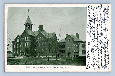 #ad 1907. EAST SYRACUSE NY. UNION FREE SCHOOL. POSTCARD FX24 $7.00