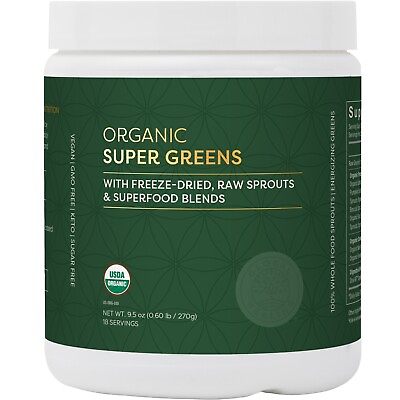 #ad Global Healing Organic Super Greens Powder For Energy amp; Digestion 9.5 Ounces $54.95