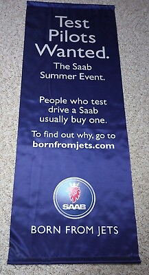 #ad SAAB Dealer Exclusive quot;Born From Jetsquot; Showroom Banner 64 x 23 inch MAKE OFFER $299.95