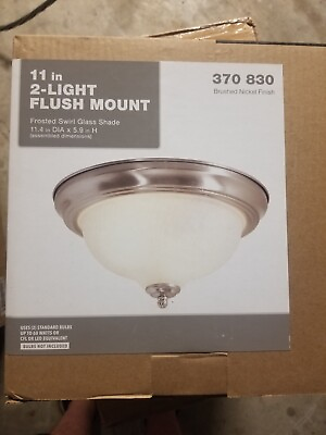#ad 11in 2 light Brushed Nickel flush mount $8.95