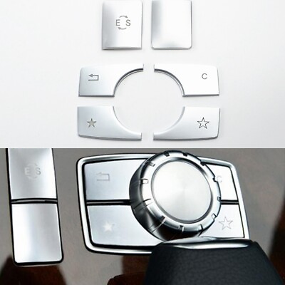 #ad 6Pcs Center Console Multimedia Button Cover Trim For Mercedes Benz E Class W212 $9.99