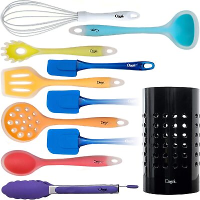 #ad 11 Piece All in One Silicone Kitchen Utensil Set Multicolor FREE SHIPPING $16.33