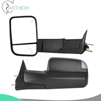 #ad LeftRight Side Mirrors Power Heated Towing Turn Signal Light For 98 Dodge 3500 $128.75