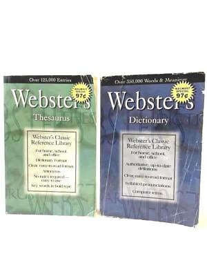 #ad Lot Of 2 Books Paperback Webster#x27;s Dictionary Thesaurus Landoll $5.99