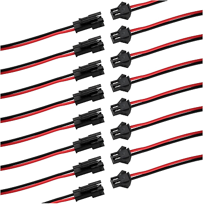#ad 50Pcs 2Pin JST SM Connector Male to Female Wire Connector Cable with 15CM 20AWG $13.25