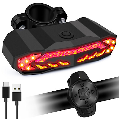 #ad Scooter Bike Tail Light Alarm Horn with Turn Signals and Brake Light Auto ON Off $27.62