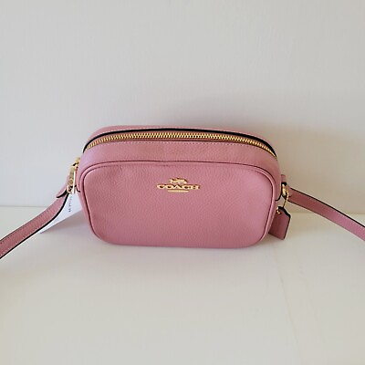 #ad Coach CQ875 Leather Mini Jamie Camera Bag Crossbody Handbag True Pink $124.25