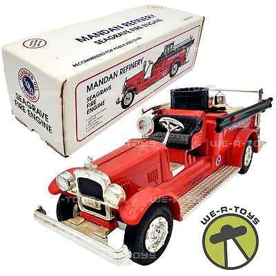 #ad Mandan Refinery Seagrave Fire Engine Die cast Coin Bank 1993 Ertl NEW $27.96