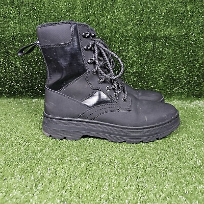 #ad Dr. Martens IOWA W FL Waterproof Black Combat Boots Mens Size US 8 $42.47