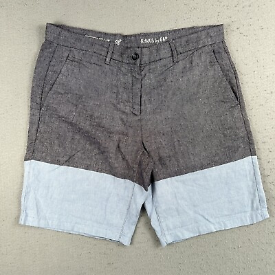 #ad Khakis by Gap Boyfriend Roll Up Linen Blend Gray Shorts Womens Size 8 $15.00