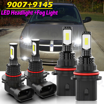 #ad For Dodge Caravan Grand Caravan 2001 2007 LED Headlight Bulbs 9007 Fog 9145 $25.59