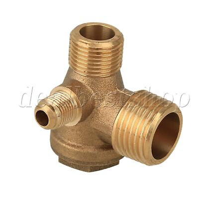 #ad Copper Male Threaded Check Valve Connector Spare Parts For Air Compressor Yellow $11.04