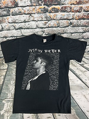 #ad Justin Bieber Purpose World Tour 2016 Black Concert Tour T Shirt Sz S $14.95