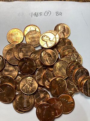 #ad 1965 P quot;BUquot; LINCOLN MEMORIAL CENT PENNY ROLL 50 COINS $5.00