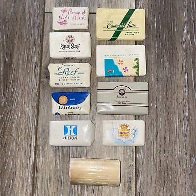 #ad LOT OF 10 Vintage Hotel Collectors Soap Bars Vacation Souvenirs Unopened $14.99