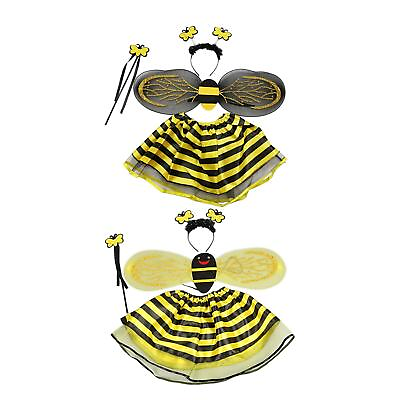 #ad Little Bee Elf Dress Up Child Bee Costume Set Halloween Bee Cosplay Clothes Kits $12.59