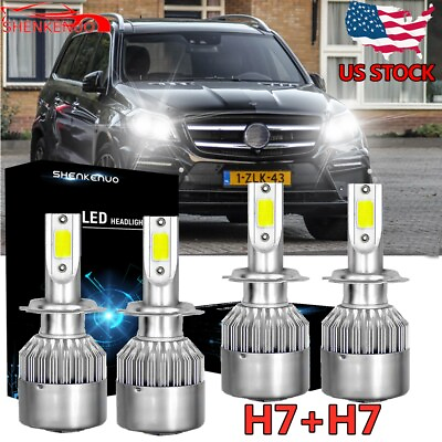 #ad 4x H7H7 LED Headlight Kit Hi Lo Beam Bulbs For Mercedes Benz GL350 GL450 GL550 $36.79