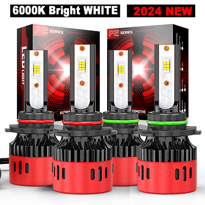 #ad 9006 9005 LED Headlight 80W Combo Bulbs 6000K High Low Beam Super Bright White $34.99