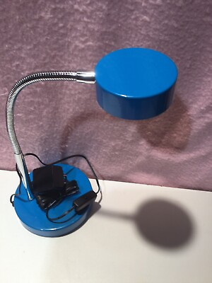 #ad 5 Watt LED Desk Lamp Glossy Blue Finish With Chrome Gooseneck $9.99