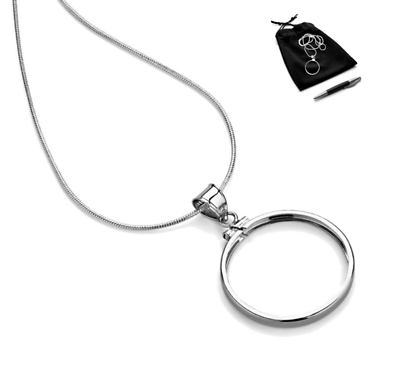 #ad Pendant Necklace Bezel DIY Making Kit Sterling Silver for coin diameter 27 mm C $89.99