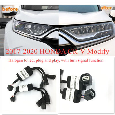 #ad Car Headlight Modify Halogen to LED Wire Harness For 2017 2020 Honda CR V CRV $50.80
