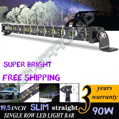 Single Row 20 inch LED Light Bar 6D Lens Super Slim for UTV UTE ATV Pickup Truck $85.23